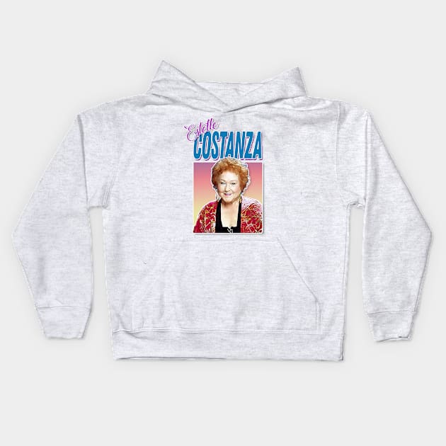 Estelle Costanza Aesthetic 90s Style Tribute Artwork Kids Hoodie by DankFutura